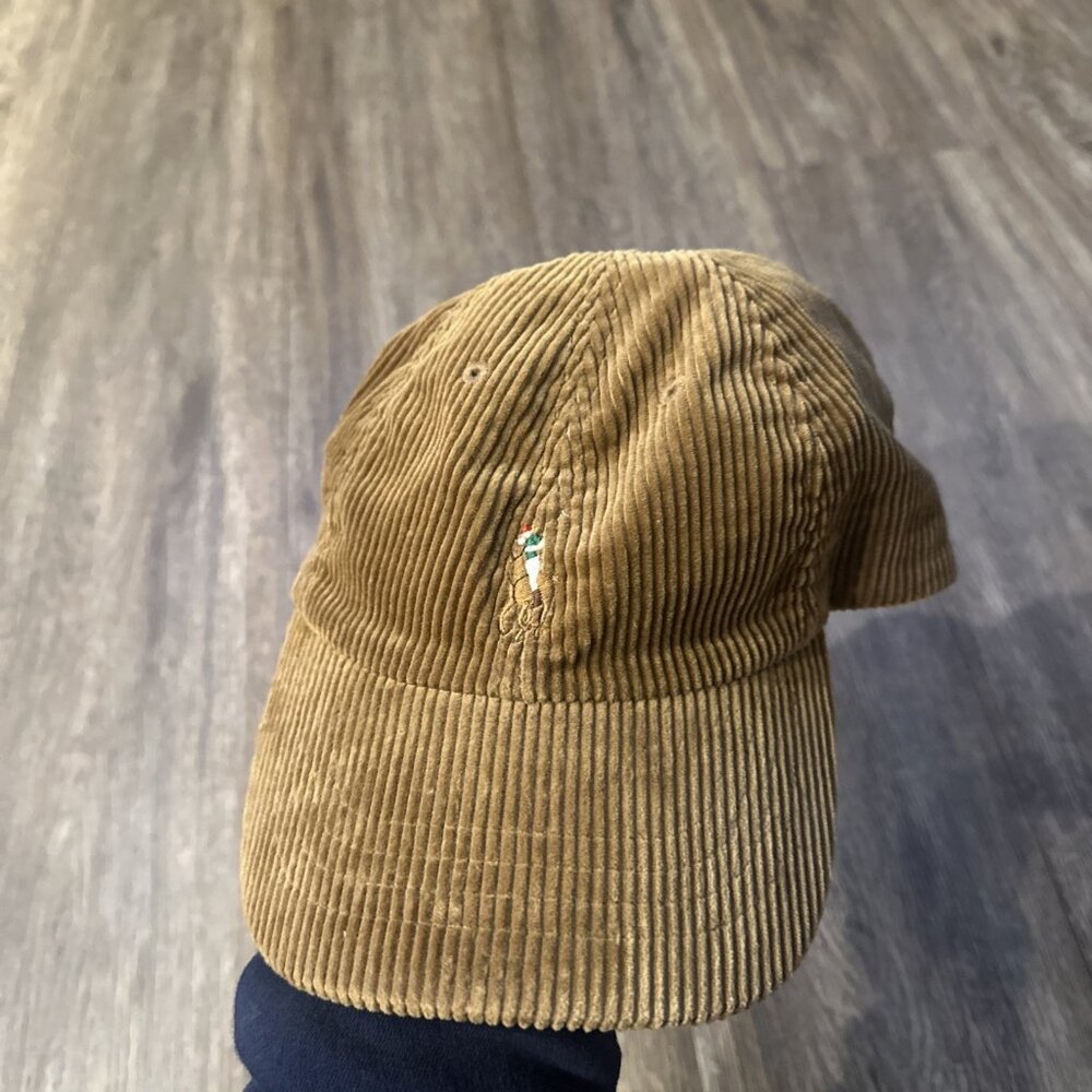 Polo by Ralph Lauren Corduroy Baseball Cap in Brown with Embroidered Pony